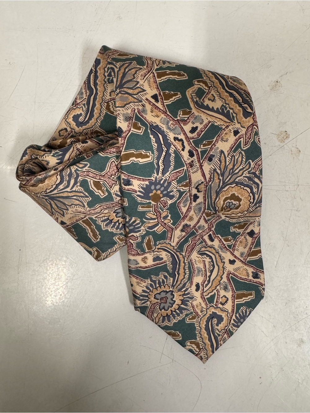 Vintage Men’s Christian Dior Monsieur 100% Silk Tie Floral Print